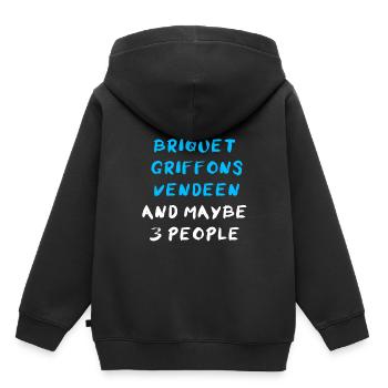 Briquet Griffon Vendeen - Sweat Premium à capuche enfant bio - noir - Dos - AI Model Kid Male (0cm)