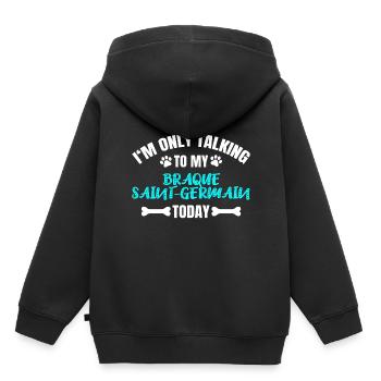 Braque Saint-Germain - Sweat Premium à capuche enfant bio - noir - Dos - AI Model Kid Male (0cm)