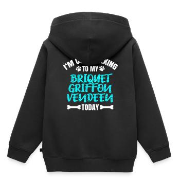 Briquet Griffon Vendeen - Sweat Premium à capuche enfant bio - noir - Dos - AI Model Kid Male (0cm)