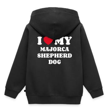 I Love My Majorca Shepherd Dog - Kinder Premium Organic Hoodie - Schwarz - Hinten - AI Model Kid Male (0cm)
