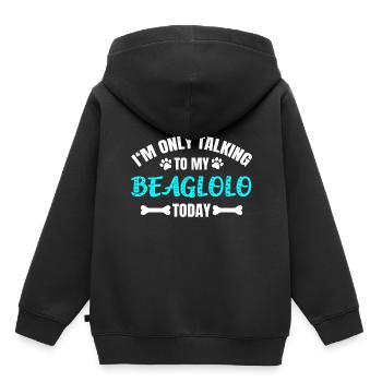 Beaglolo - Sweat Premium à capuche enfant bio - noir - Dos - AI Model Kid Male (0cm)