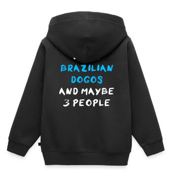 Dogo brésilien - Sweat Premium à capuche enfant bio - noir - Dos - AI Model Kid Male (0cm)