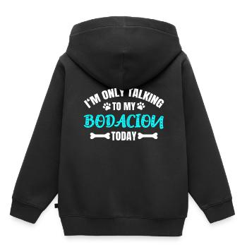 Bodacion - Sweat Premium à capuche enfant bio - noir - Dos - AI Model Kid Male (0cm)