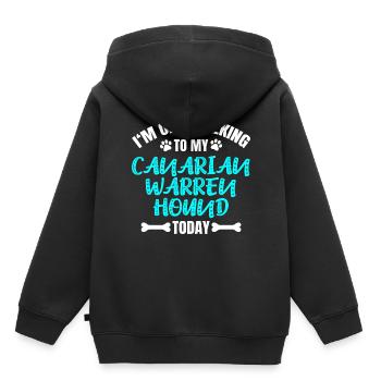 Chien de Garde des Canaries - Sweat Premium à capuche enfant bio - noir - Dos - AI Model Kid Male (0cm)