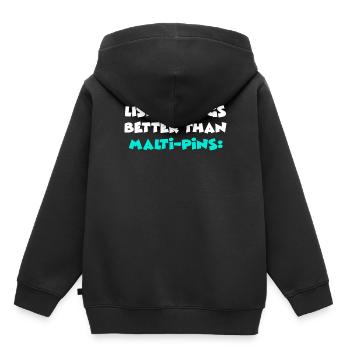 Malti-Pins - Kinder Premium Organic Hoodie - Schwarz - Hinten - AI Model Kid Male (0cm)