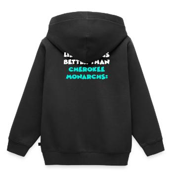 Cherokee Monarchs - Kinder Premium Organic Hoodie - Schwarz - Hinten - AI Model Kid Male (0cm)
