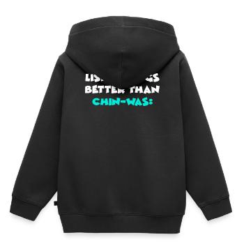 Chin-Was - Sweat Premium à capuche enfant bio - noir - Dos - AI Model Kid Male (0cm)