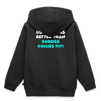 Fosses Border Collie - Sweat Premium à capuche enfant bio - noir - Dos - AI Model Kid Male (0cm)