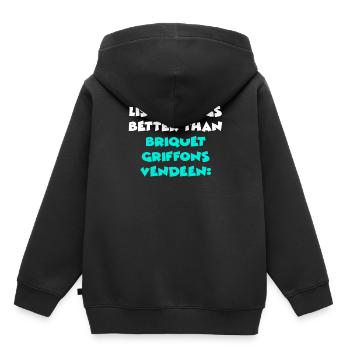 Briquet Griffons Vendeen - Sweat Premium à capuche enfant bio - noir - Dos - AI Model Kid Male (0cm)