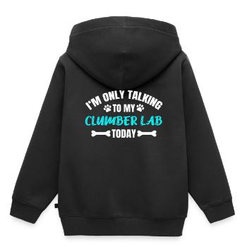 Clumber Lab - Kinder Premium Organic Hoodie - Schwarz - Hinten - AI Model Kid Male (0cm)