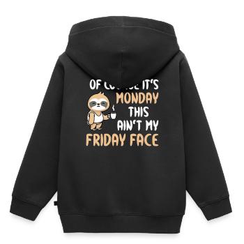 Lundi paresseux - Sweat Premium à capuche enfant bio - noir - Dos - AI Model Kid Male (0cm)