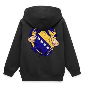Stolzer Bosnier Bosniaks Bosnien Herzegowina - Kinder Premium Organic Hoodie - Schwarz - Hinten - AI Model Kid Male (0cm)