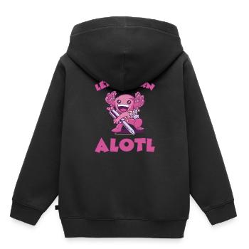 Axolotl Inscription École de cône de première année - Sweat Premium à capuche enfant bio - noir - Dos - AI Model Kid Male (0cm)