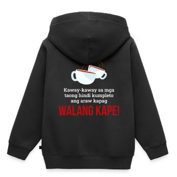 Walang Kape Kaffeedesign für stolze Pinoys - Kinder Premium Organic Hoodie - Schwarz - Hinten - AI Model Kid Male (0cm)