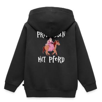 Fille de cheval fille princesse mignonne avec cheval - Sweat Premium à capuche enfant bio - noir - Dos - AI Model Kid Male (0cm)
