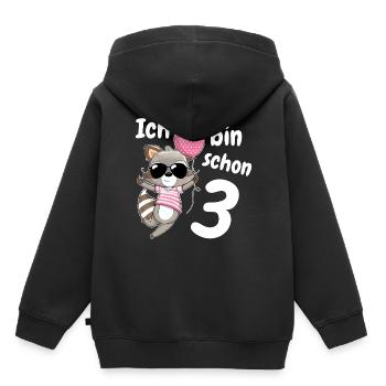 3rd Birthday Girl Cute Raccoon - Kids Premium Organic Hoodie - black - Back - AI Model Kid Male (0cm)