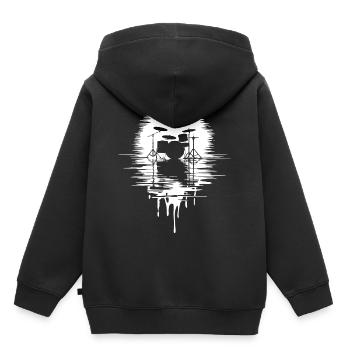 Batterie Silhouette Drum avec réflexion - Sweat Premium à capuche enfant bio - noir - Dos - AI Model Kid Male (0cm)