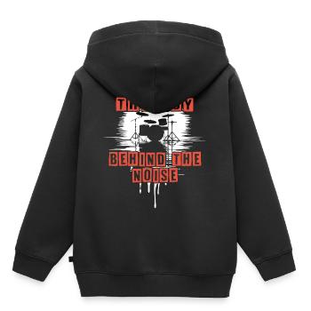 Drummer Boy Schlagzeuger Drumset Silhouette - Kinder Premium Organic Hoodie - Schwarz - Hinten - AI Model Kid Male (0cm)