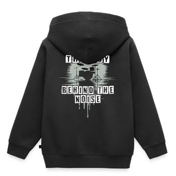 Drummer Boy Schlagzeuger Drumset Silhouette - Kinder Premium Organic Hoodie - Schwarz - Hinten - AI Model Kid Male (0cm)