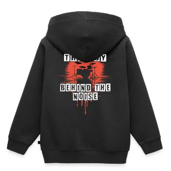 Drummer Boy Schlagzeuger Drumset Silhouette - Kinder Premium Organic Hoodie - Schwarz - Hinten - AI Model Kid Male (0cm)