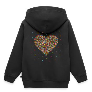 Coeur de confettis - Sweat Premium à capuche enfant bio - noir - Dos - AI Model Kid Male (0cm)