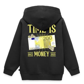 Zeit ist Geld - Kinder Premium Organic Hoodie - Schwarz - Hinten - AI Model Kid Male (0cm)