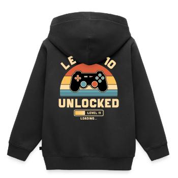 10. Geburtstag Level 10 Jahre 2015 - Kinder Premium Organic Hoodie - Schwarz - Hinten - AI Model Kid Male (0cm)