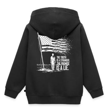 La vérité est étrangère - Sweat Premium à capuche enfant bio - noir - Dos - AI Model Kid Male (0cm)