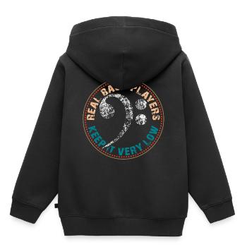 Vintage Bassschlüssel mit lustigem Spruch - Kinder Premium Organic Hoodie - Schwarz - Hinten - AI Model Kid Male (0cm)