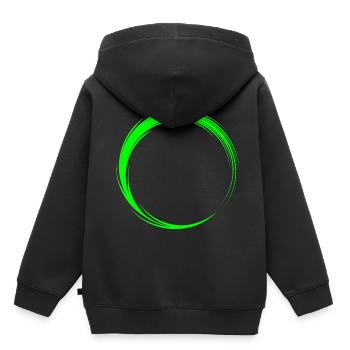 Kreis Symbol Form - Kinder Premium Organic Hoodie - Schwarz - Hinten - AI Model Kid Male (0cm)