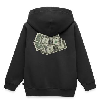 Idée de cadeau de billets - Sweat Premium à capuche enfant bio - noir - Dos - AI Model Kid Male (0cm)