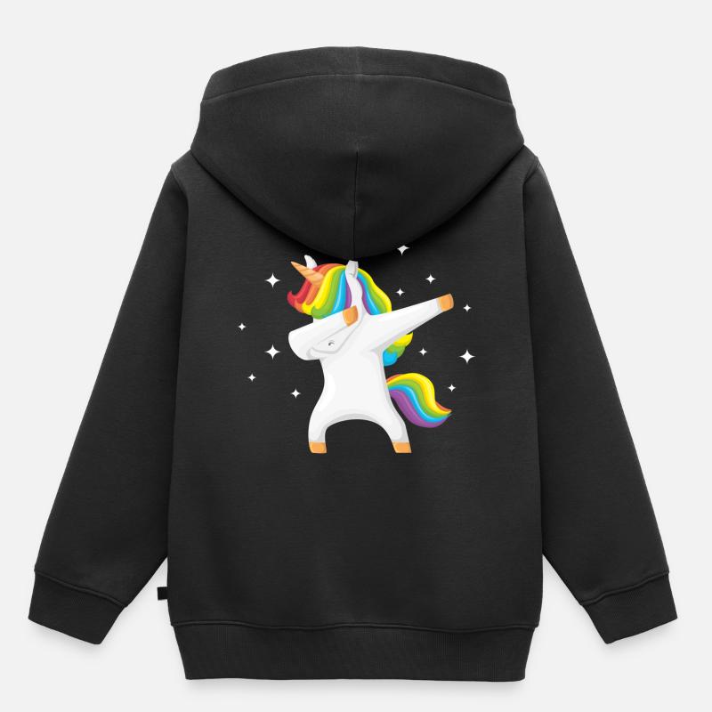 Dabbing Unicorn dabbendes Einhorn Dab Geschenk - Kinder Premium Organic Hoodie - Schwarz