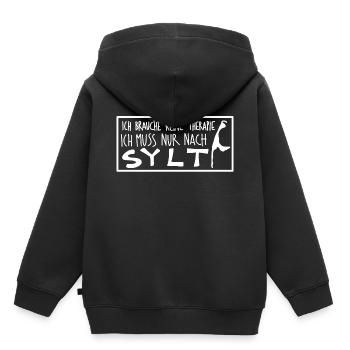 Sylt - Kinder Premium Organic Hoodie - Schwarz - Hinten - AI Model Kid Male (0cm)
