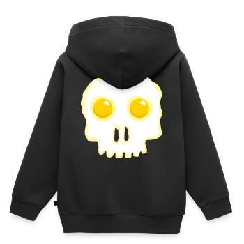 Spiegelei Totenkopf Skull Ei Eier - Kinder Premium Organic Hoodie - Schwarz - Hinten - AI Model Kid Male (0cm)
