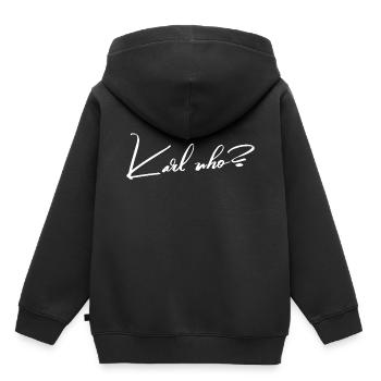 Karl-who - Kinder Premium Organic Hoodie - Schwarz - Hinten - AI Model Kid Male (0cm)