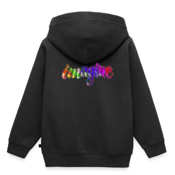 imagine 3 y - Kids Premium Organic Hoodie - black - Back - AI Model Kid Male (0cm)