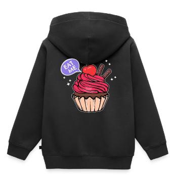 Sweets Statement Cupcake Cuisson Snacking - Sweat Premium à capuche enfant bio - noir - Dos - AI Model Kid Male (0cm)