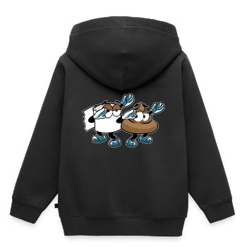 DABBING POOP KACKE KLOPAPIER - Kinder Premium Organic Hoodie - Schwarz - Hinten - AI Model Kid Male (0cm)