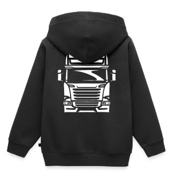 LKW Fahrer Fernfahrer - Kinder Premium Organic Hoodie - Schwarz - Hinten - AI Model Kid Male (0cm)