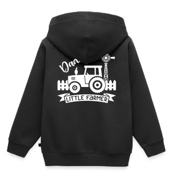Little Farmer Daddy - Kinder Premium Organic Hoodie - Schwarz - Hinten - AI Model Kid Male (0cm)