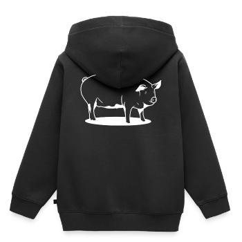 porc - Sweat Premium à capuche enfant bio - noir - Dos - AI Model Kid Male (0cm)
