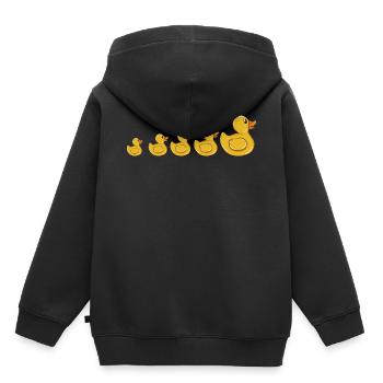 Canard canard canard canard famille canard - Sweat Premium à capuche enfant bio - noir - Dos - AI Model Kid Male (0cm)