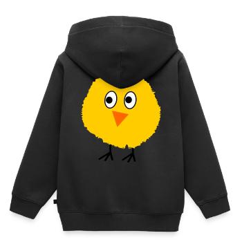 poussin - Sweat Premium à capuche enfant bio - noir - Dos - AI Model Kid Male (0cm)