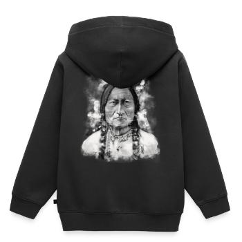 indien - Sweat Premium à capuche enfant bio - noir - Dos - AI Model Kid Male (0cm)