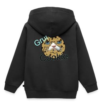 Cookie grincheux - Sweat Premium à capuche enfant bio - noir - Dos - AI Model Kid Male (0cm)