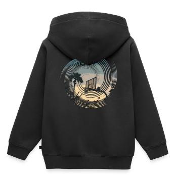 Basketball Korb & Palmen - Kinder Premium Organic Hoodie - Schwarz - Hinten - AI Model Kid Male (0cm)