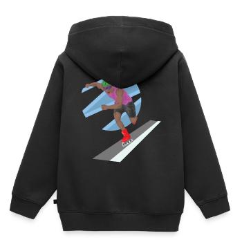 Patin à roues alignées Patinage à roulettes en ligne - Sweat Premium à capuche enfant bio - noir - Dos - AI Model Kid Male (0cm)