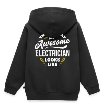 This Is What An Awesome Electrician Looks Like - Kinder Premium Organic Hoodie - Schwarz - Hinten - AI Model Kid Male (0cm)