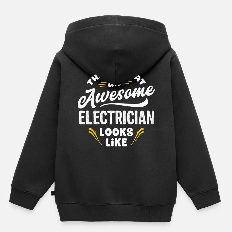 C'est ce à quoi ressemble un électricien génial - Sweat Premium à capuche enfant bio - noir