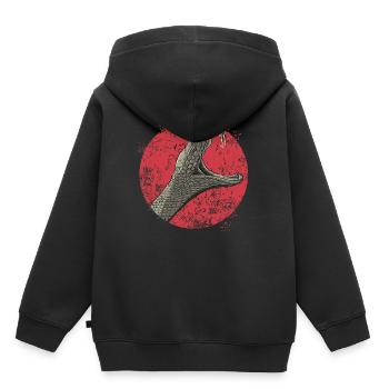 Klapperschlange in graubraun - Kinder Premium Organic Hoodie - Schwarz - Hinten - AI Model Kid Male (0cm)